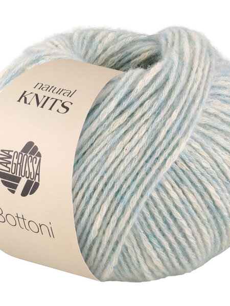 Lana Grossa Bottoni -06-pastelturkoois/ruwe witte