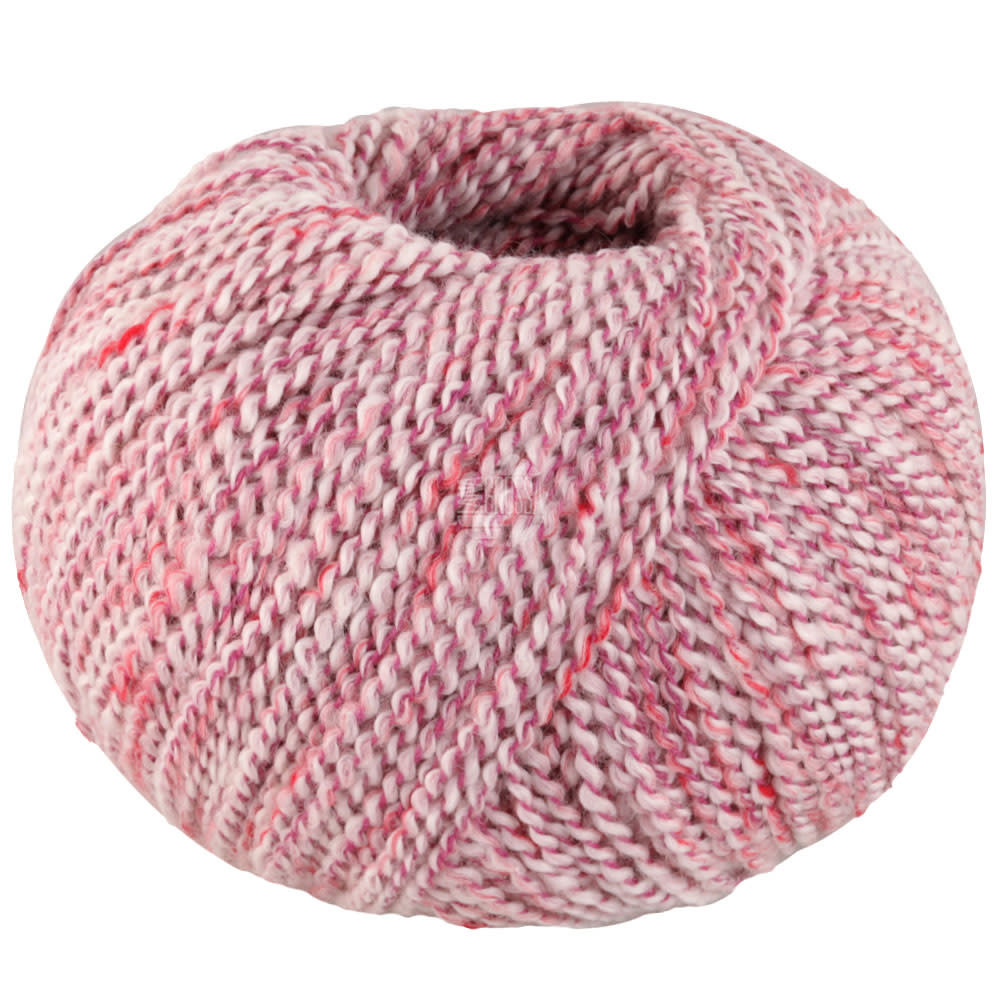 Lana Grossa Maglia -Lana Grossa -14-ruwe witte/cyclaam/rood/rose 50%