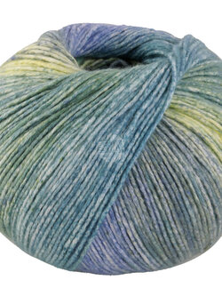 Lana Grossa Gomitolo Mambo -Lana Grossa -2038 Petrol/turquoise/jeans/violetblauw/grijsgroen/citrusgeel/maigroen-50%