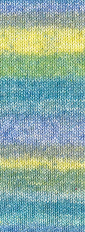 Lana Grossa Gomitolo Mambo -Lana Grossa -2038 Petrol/turquoise/jeans/violetblauw/grijsgroen/citrusgeel/maigroen-50%