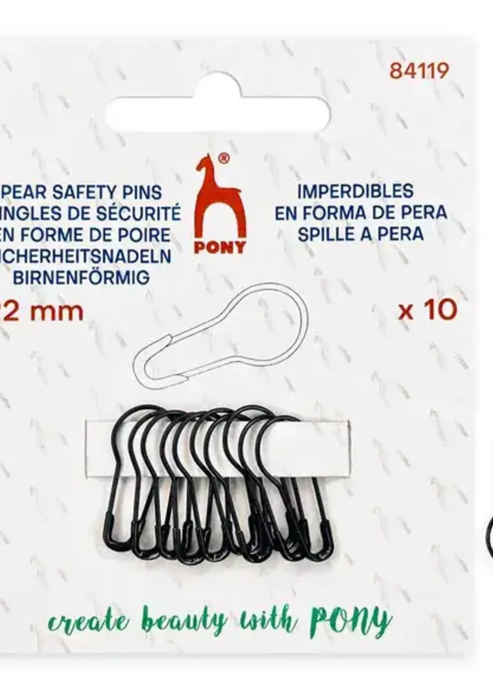 Pony Veiligheidsspelden 22mm zwart