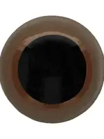 Dierenogen - veiligheidsogen tweekleurig zwart/bruin 15mm
