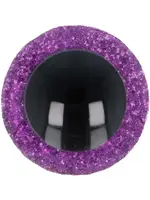 Opry Glitter dierenogen tweekleurig 12mm  per paar- paars