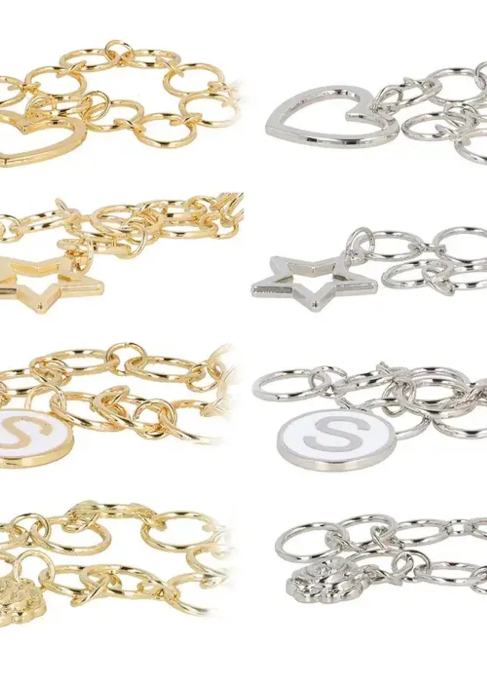 Opry Toerenteller ketting met bedel S, nikkel