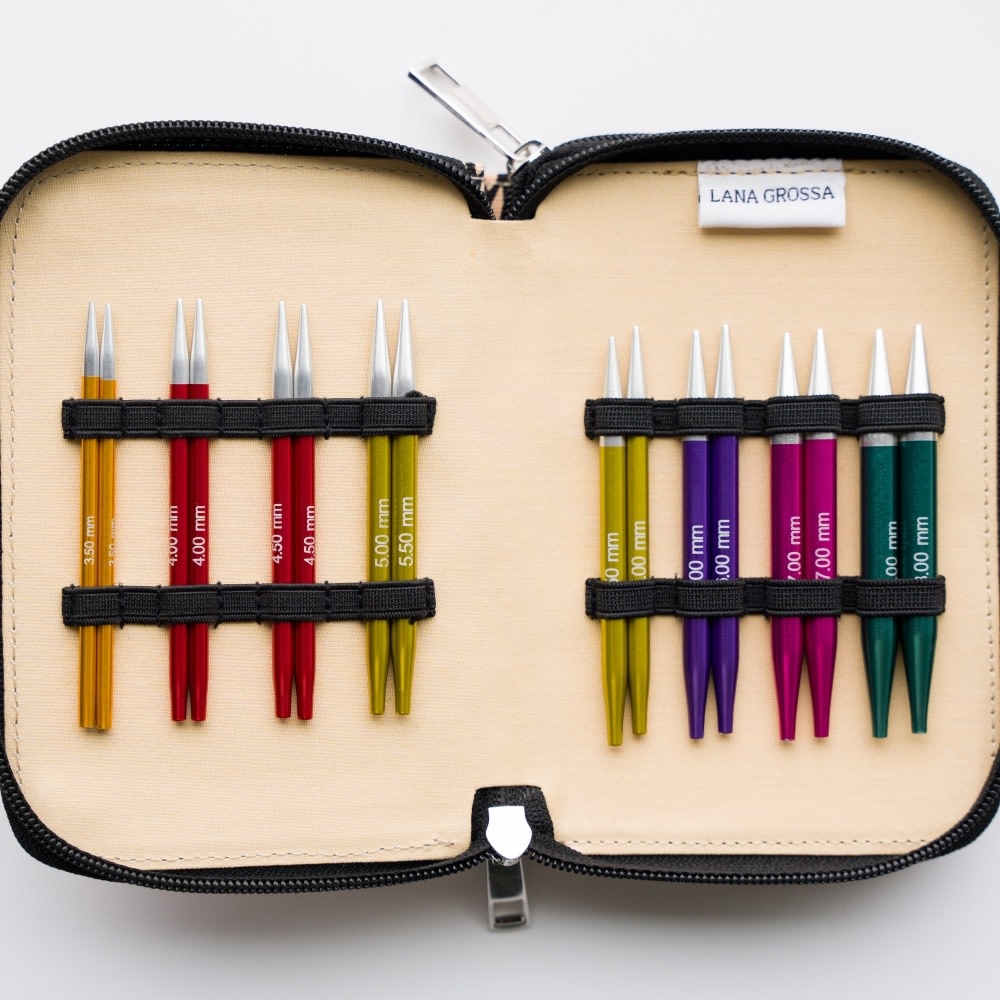 Naaldenset Rainbow (Lana Grossa) verwisselbare breipunten 10cm