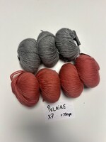 Phildar Polaire -7 bollen-2 kleuren (grijs, oud roze)