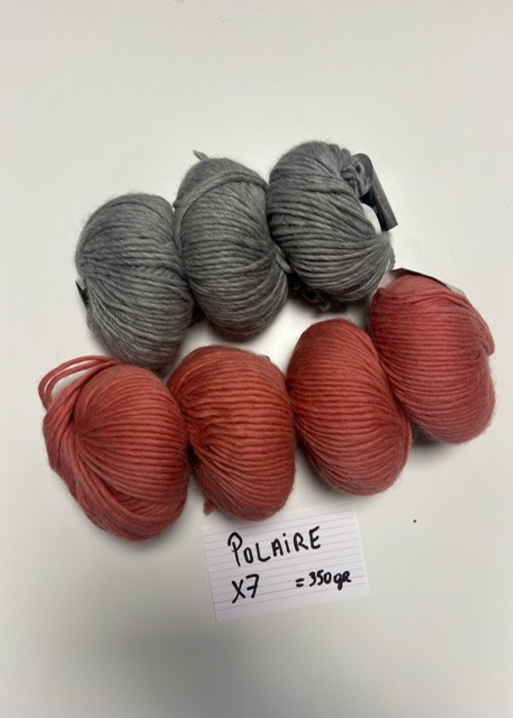 Phildar Polaire -7 bollen-2 kleuren (grijs, oud roze)