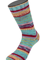 Lana Grossa Meilenweit 100g Cool Wool 4 Socks print - 7214-oranjebruin/room/felroze/wijnrood/turkoois/paars/pistache/rose