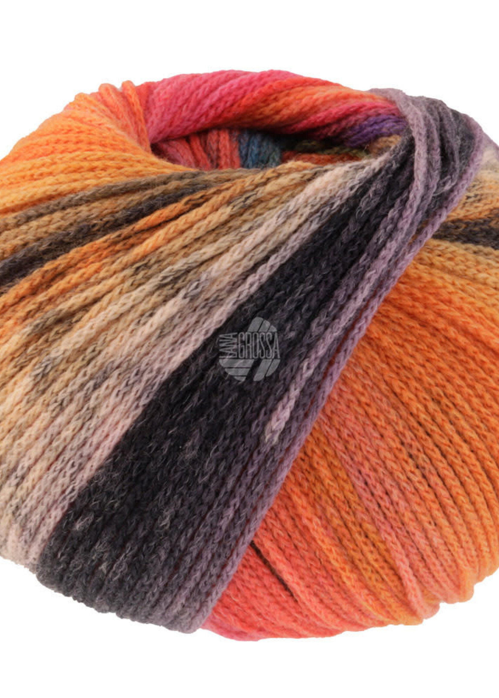 Lana Grossa Farfalla -02-roze beige/grijs bruin/oranje/licht oranje/mokka/nacht blauw/framboos/braam