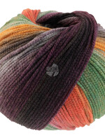 Lana Grossa Farfalla -09-oranje/munt/grijs/groen/donker groen/zwartgroen/roest/foksia/braam/grijs blauw
