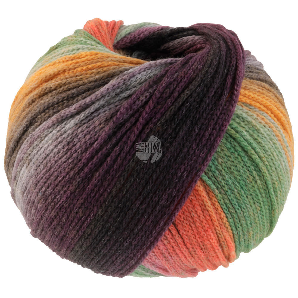 Lana Grossa Farfalla -09-oranje/munt/grijs/groen/donker groen/zwartgroen/roest/foksia/braam/grijs blauw