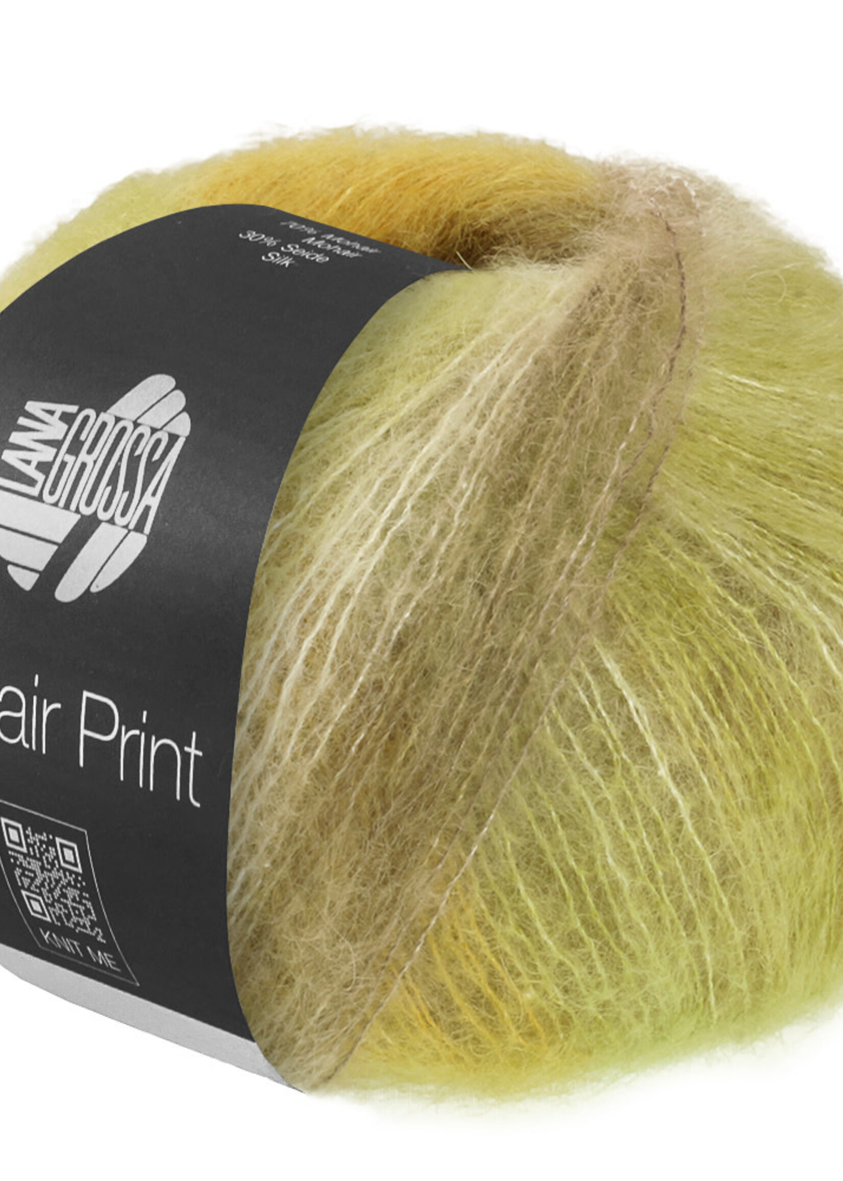 Lana Grossa Silkhair Print - Lana Grossa -433-limoen/geel/taupe/licht beige