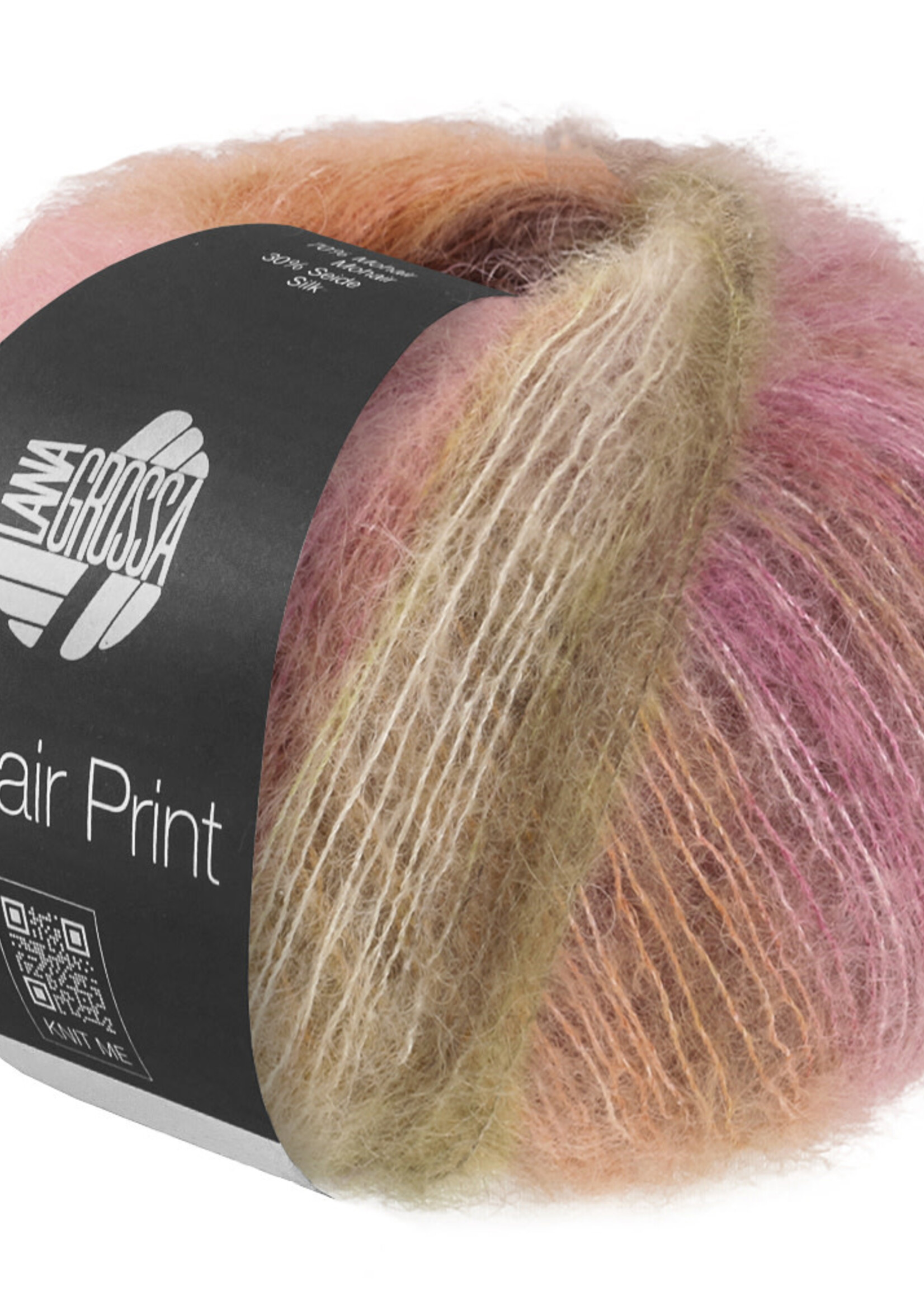 Lana Grossa Silkhair Print - Lana Grossa -434-oudroze/oranje/taupe/licht beige