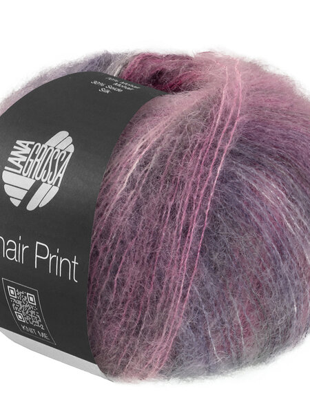 Lana Grossa Silkhair Print - Lana Grossa -435-felroze/bordeaux/licht grijs/grijs violet30%