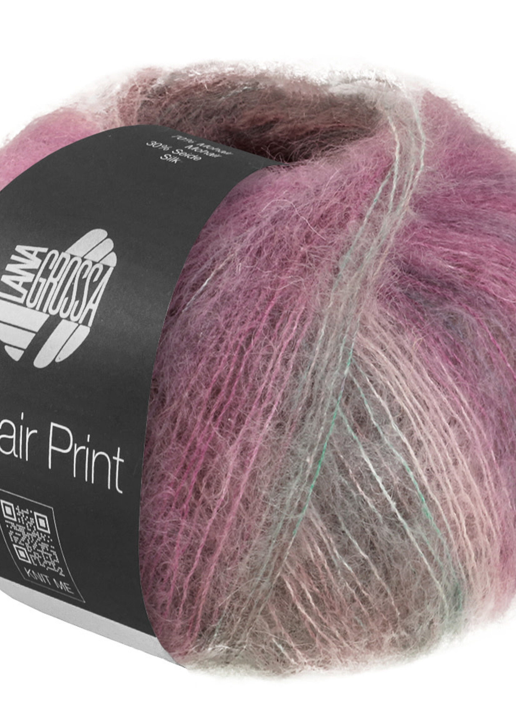 Lana Grossa Silkhair Print - Lana Grossa -436-taupe/mintgroen/licht beige/cyclaam/bourgondisc