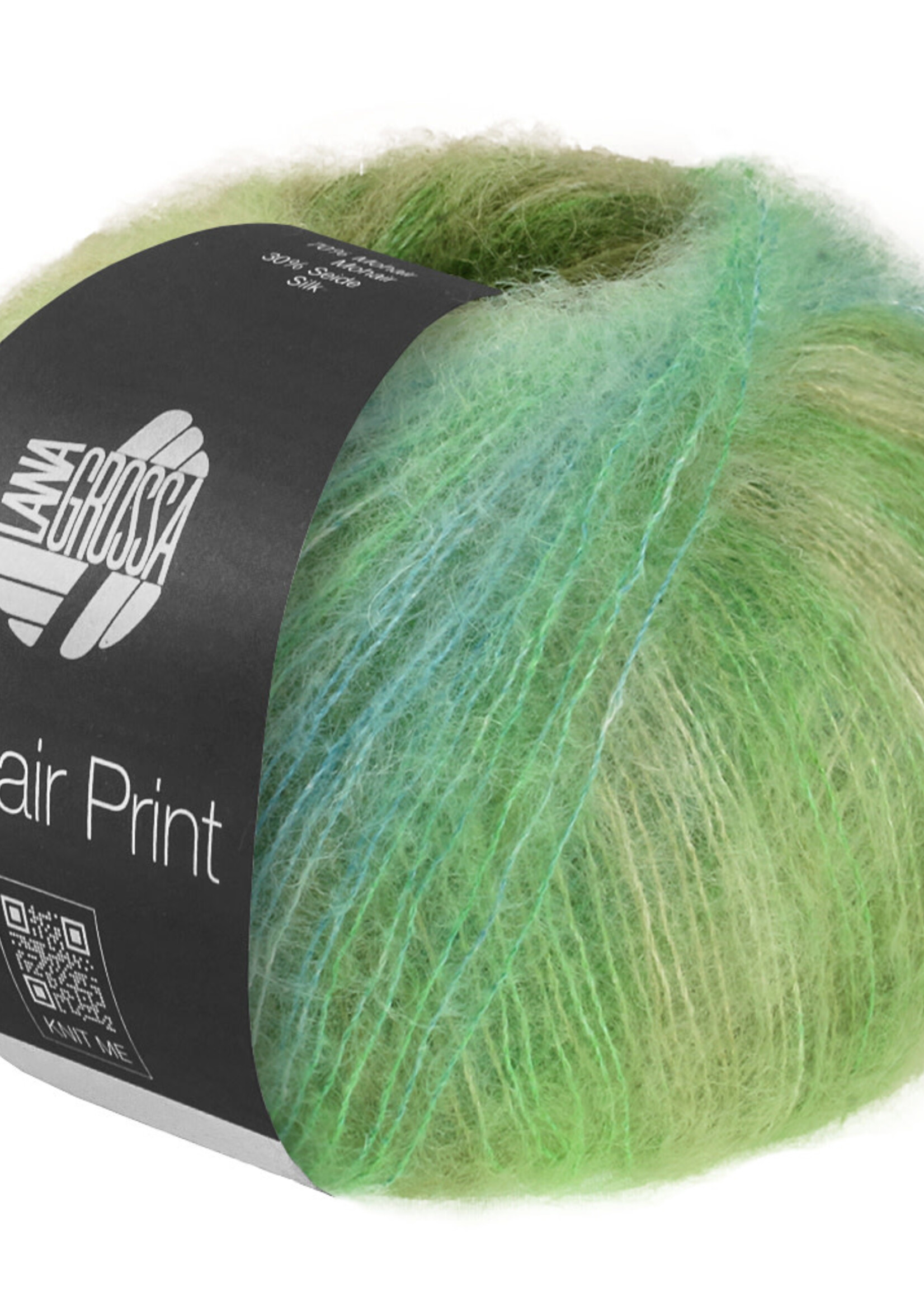 Lana Grossa Silkhair Print - Lana Grossa -439-geelgroen/witgroen/olijf groen/turkoois