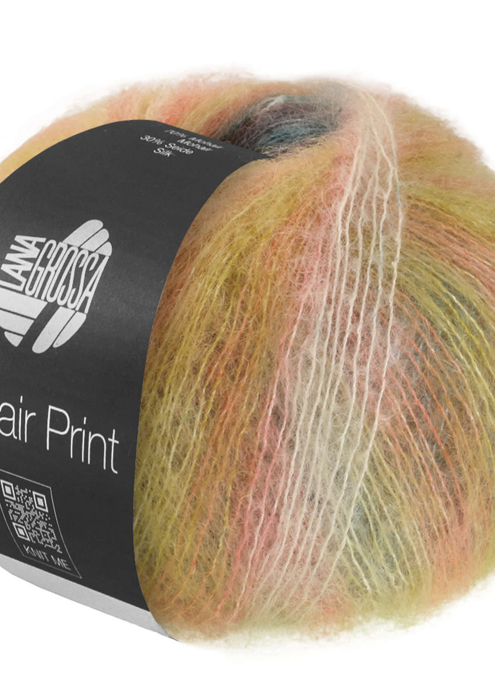 Lana Grossa Silkhair Print - Lana Grossa -440-vanille/room/oranje/turkoois/mosterdgeel/bes