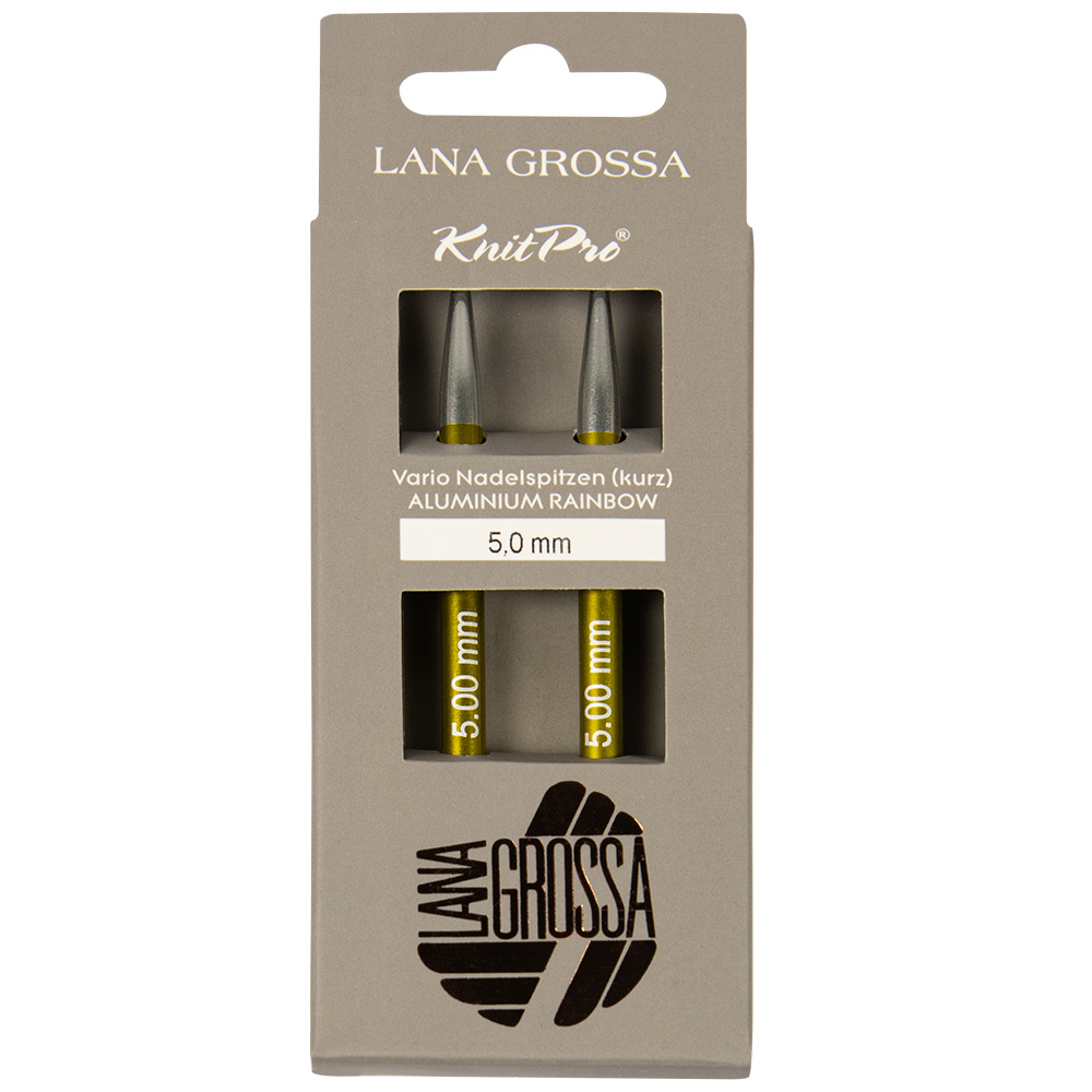 KnitPro Naald punten Vario Aluminium Rainbow LANA GROSSA -kort L 8.50cm D 5mm