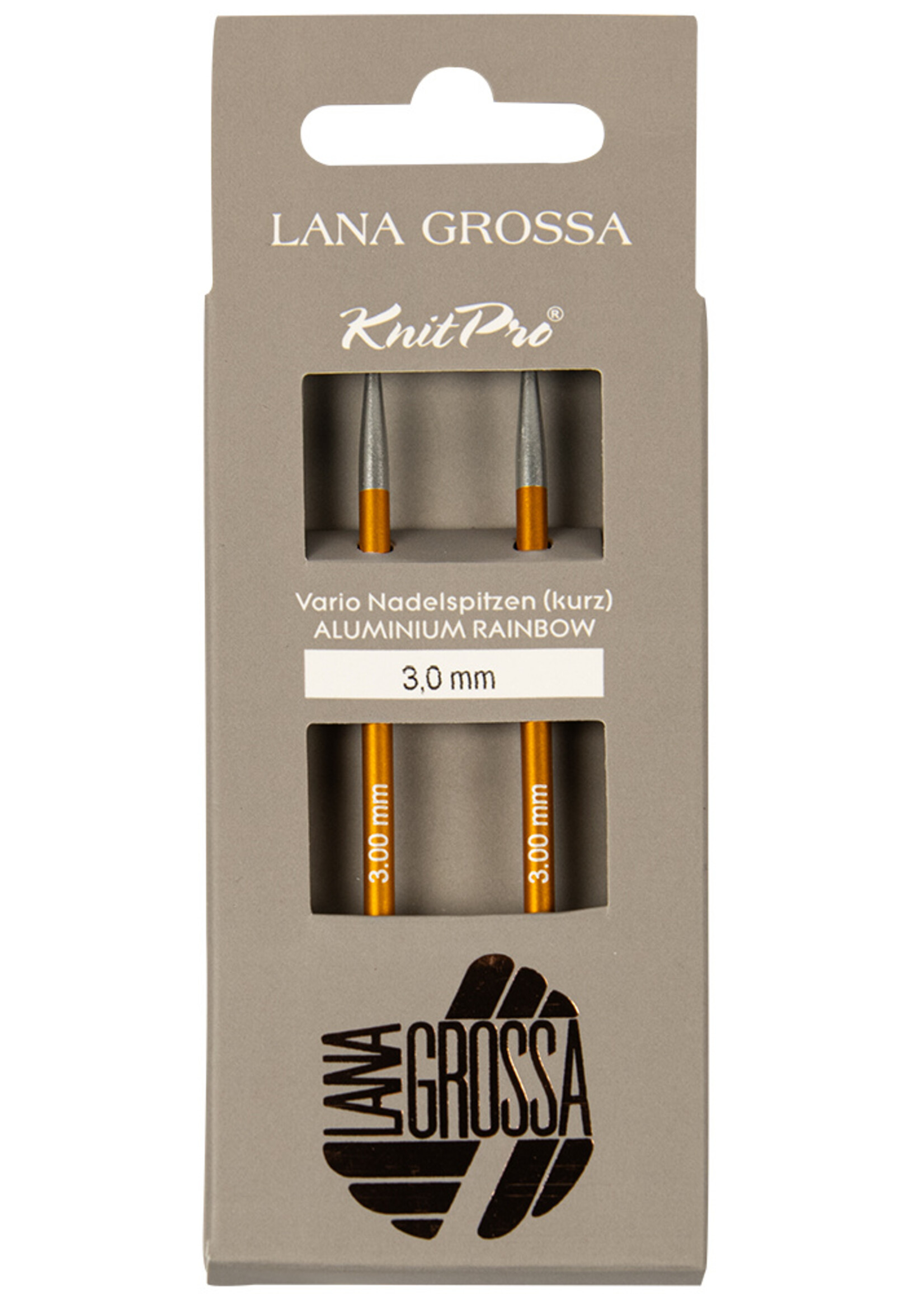 KnitPro Naald punten Vario Aluminium Rainbow LANA GROSSA -kort L 8.50cm D 3mm