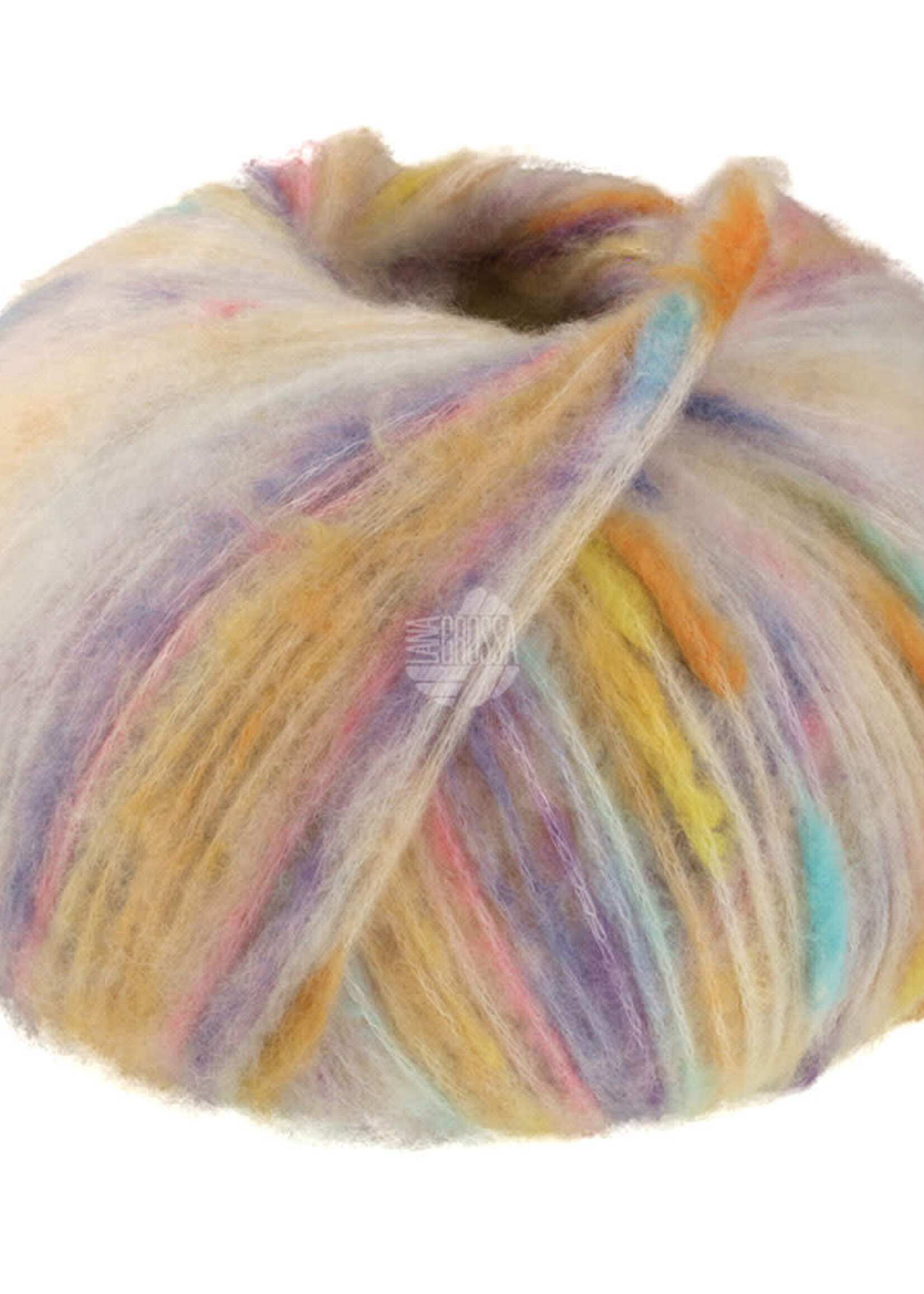 Lana Grossa Cassata -Lana Grossa -08 Ruw wit/oranje/paars/helder