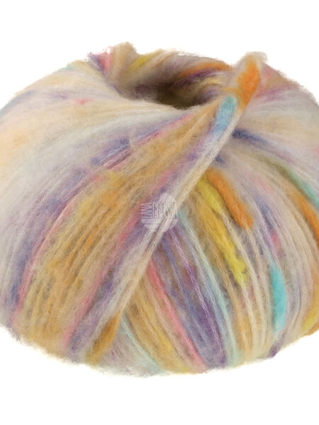 Lana Grossa Cassata -08 Ruw wit/oranje/paars/helder-25%