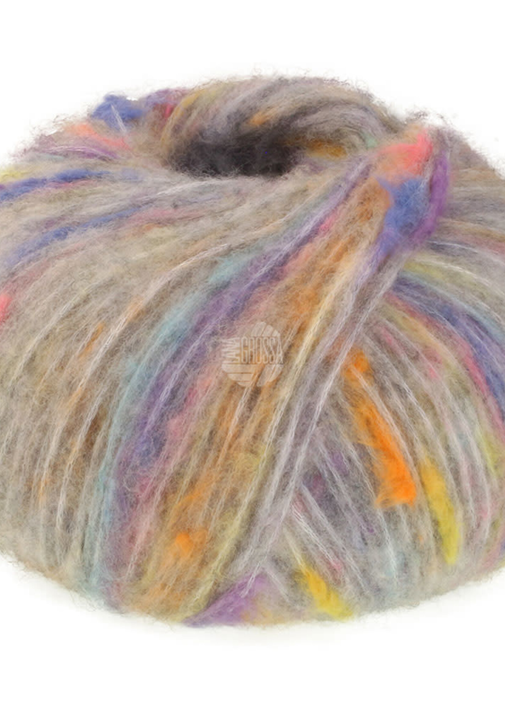 Lana Grossa Cassata -Lana Grossa -12 Lichtgrijs/paars/saffierblauw/kleingeel/grijsroze/perzik