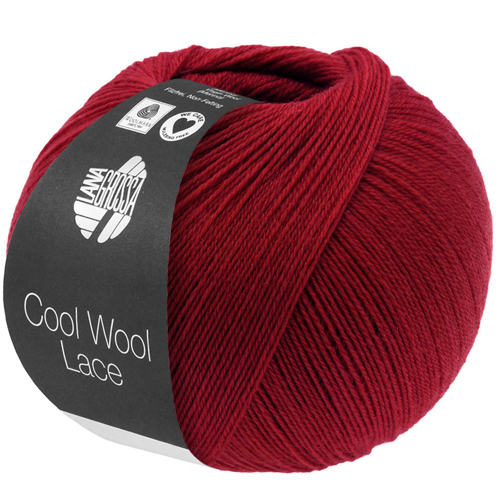 Lana Grossa Cool Wool Lace -61 wijnrood