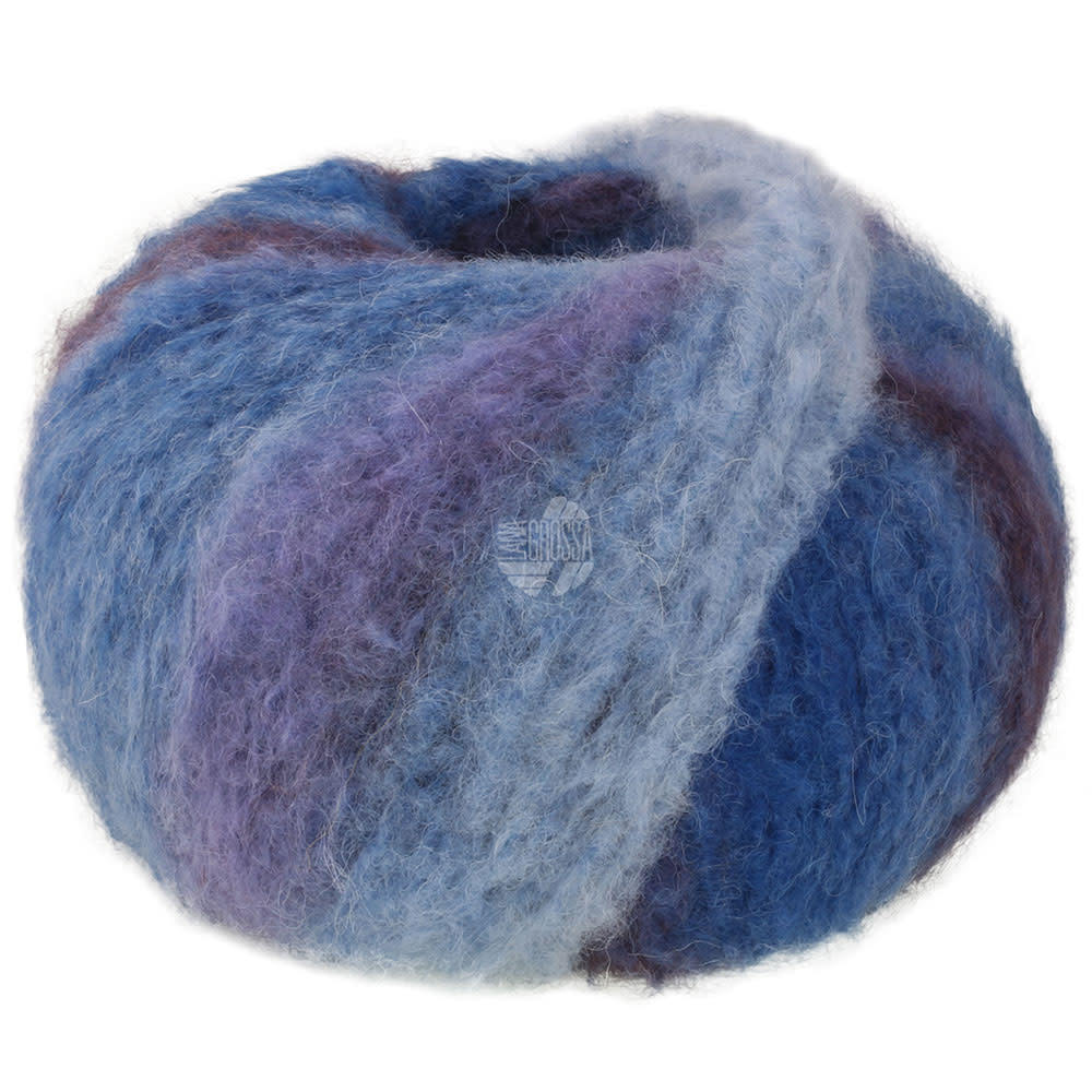 Lana Grossa Gigante - Lana Grossa -13 Aubergine/blauw-paars/licht/hemelsblauw/navy/navy/inkt/grijsblauw-25%