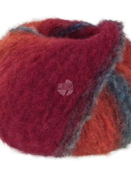 Lana Grossa Gigante - Lana Grossa -18  Donker petrol/grijs/muisgrijs/oranje/tomatenrood-25%