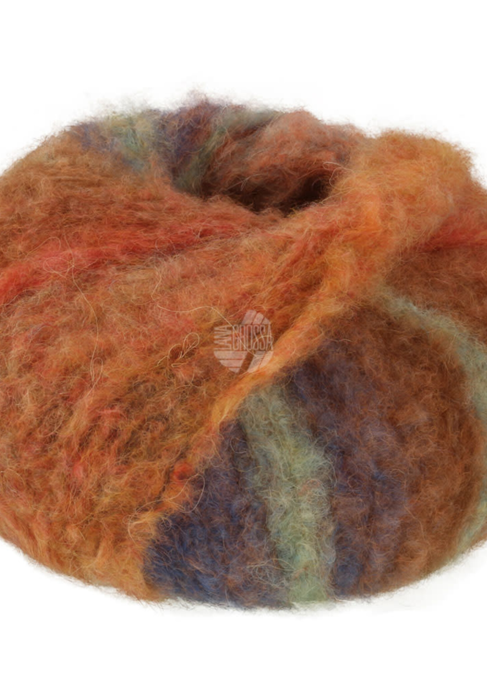 Lana Grossa Gigante Multi -Lana Grossa -104 Camel/chocoladebruin/oranje/mint turquoise/mosterdgeel/oker/grijsbruin/roest