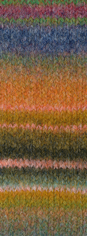 Lana Grossa Gigante Multi -Lana Grossa -105 Grijsgroen/roodviolet/donkere spijkerbroek/geeloranje/geraniumroze/olijf/mosgroen-25%