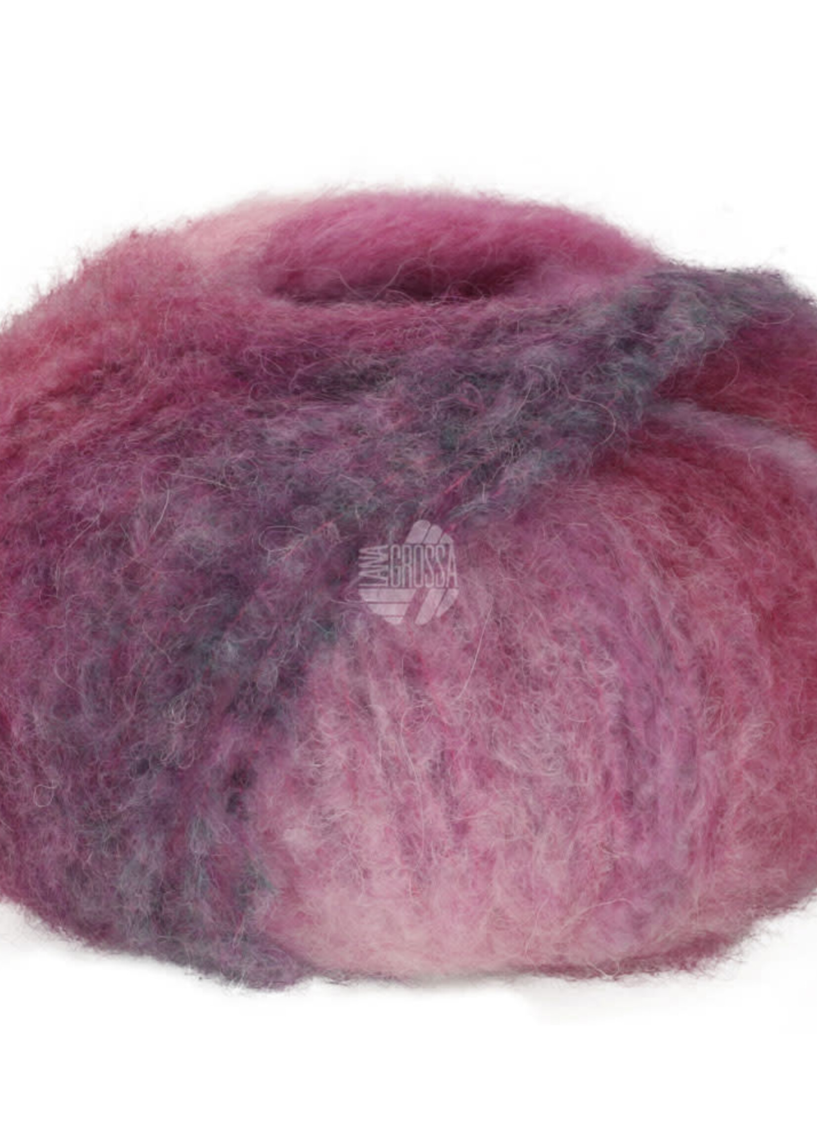 Lana Grossa Gigante Multi -Lana Grossa -107 Mauve/Nelke/Pink/Jadegrün/Grau-/Weinrot/Brombeer/Veilchenblau