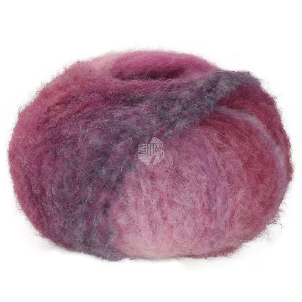 Lana Grossa Gigante Multi -Lana Grossa -107 Mauve/anjerroze/roze/jadegroen/grijs/wijnrood/braambes/viooltjesblauw-25%
