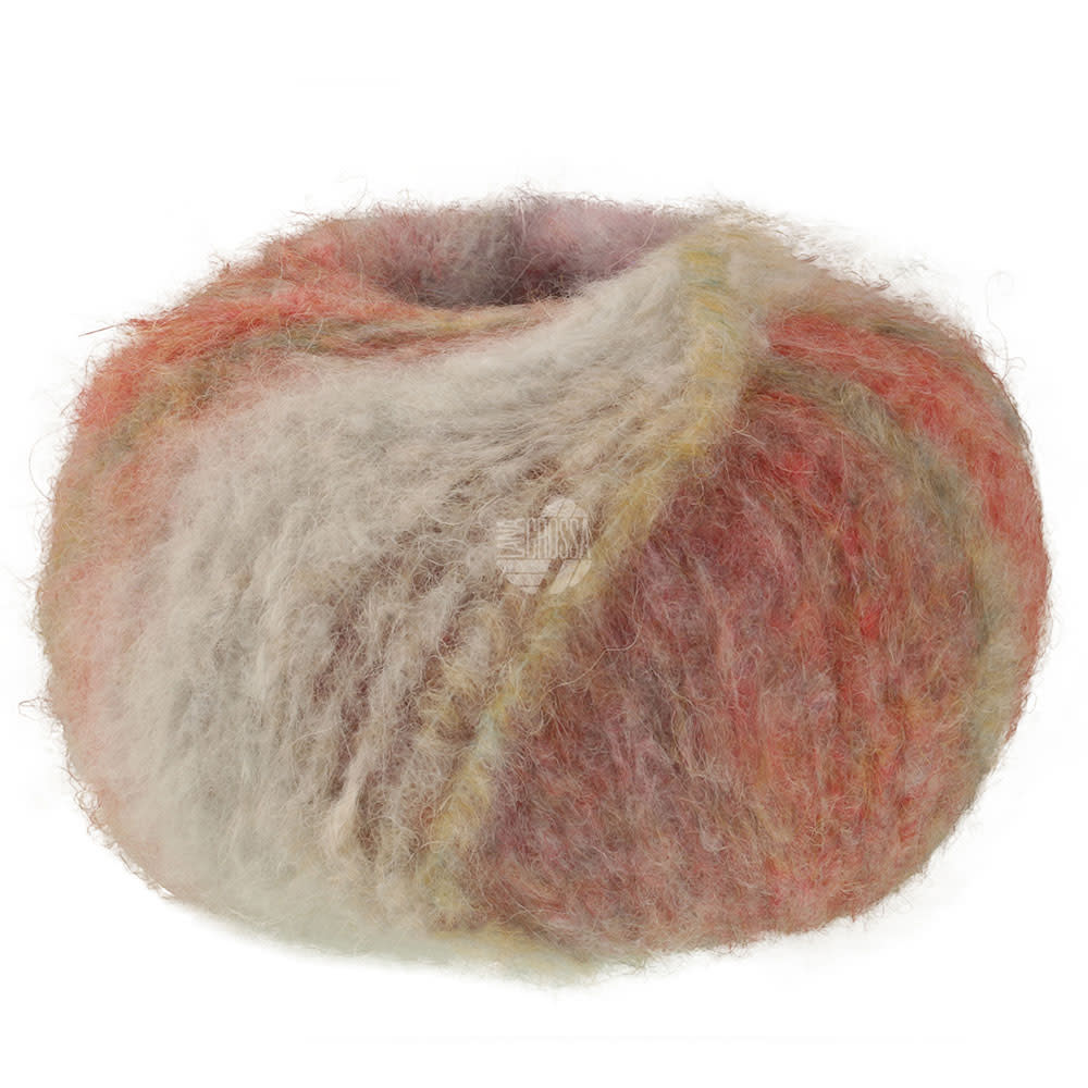 Lana Grossa Gigante Multi -Lana Grossa -108 Groen/zandbeige/lichtpaars/lila/donkerrood/parelmoer/grijsbeige/camelmoer-25%