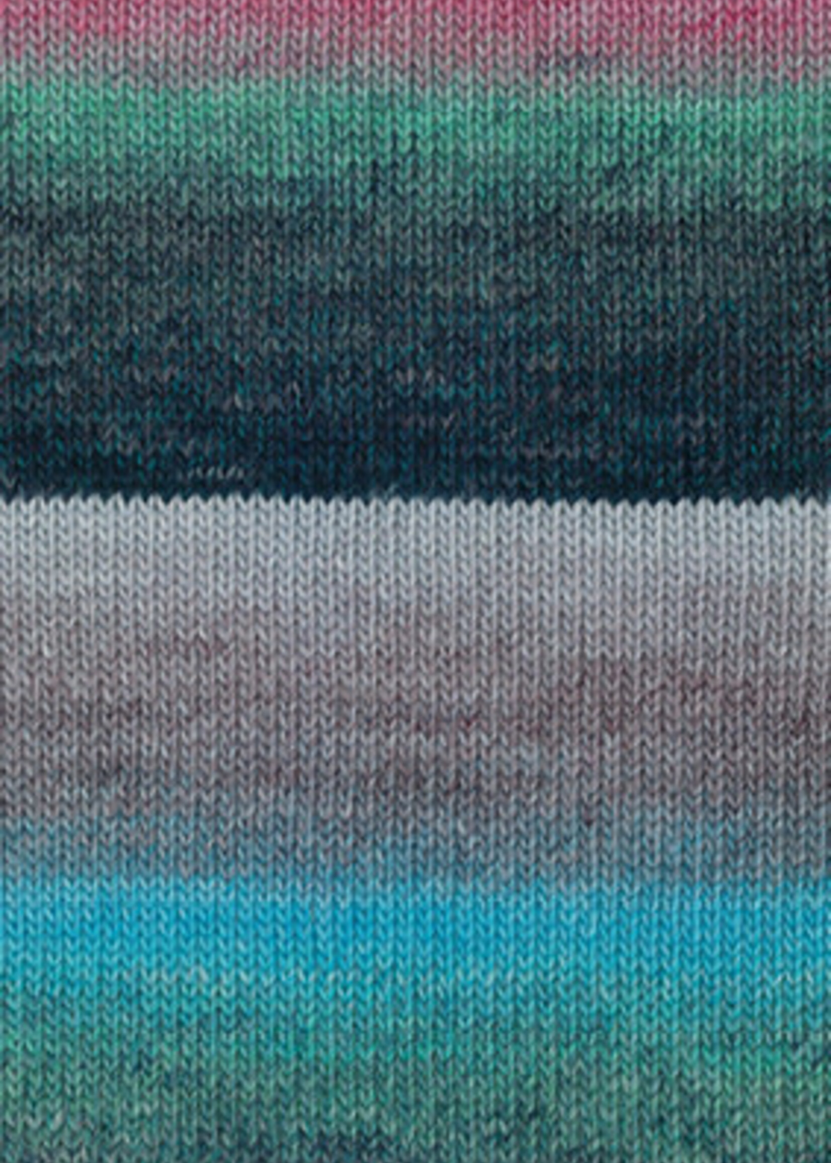 Lana Grossa Gomitolo Fumo -512 Wit/zilvergrijs/grijs/mint/turkoois/petrol/roze/donkergrijs