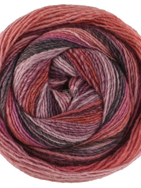Lana Grossa Gomitolo Fumo -513 Lichtroze/roze/fuchsia/licht-donkergrijs/terracotta-20%