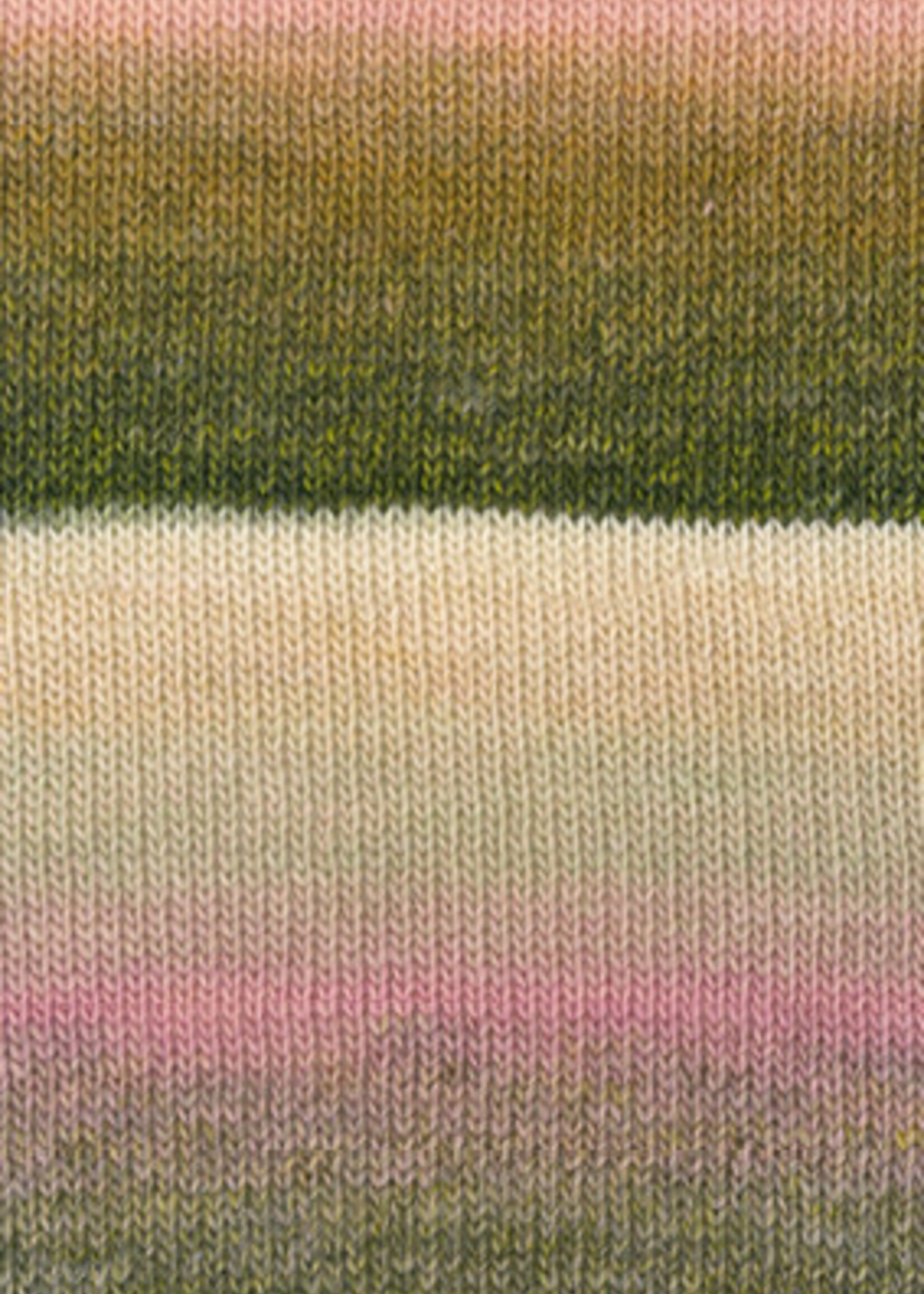 Lana Grossa Gomitolo Fumo -516 Lichtgeel/lichtgrijs/lichtroze/grijsgroen/donkerolijfgroen