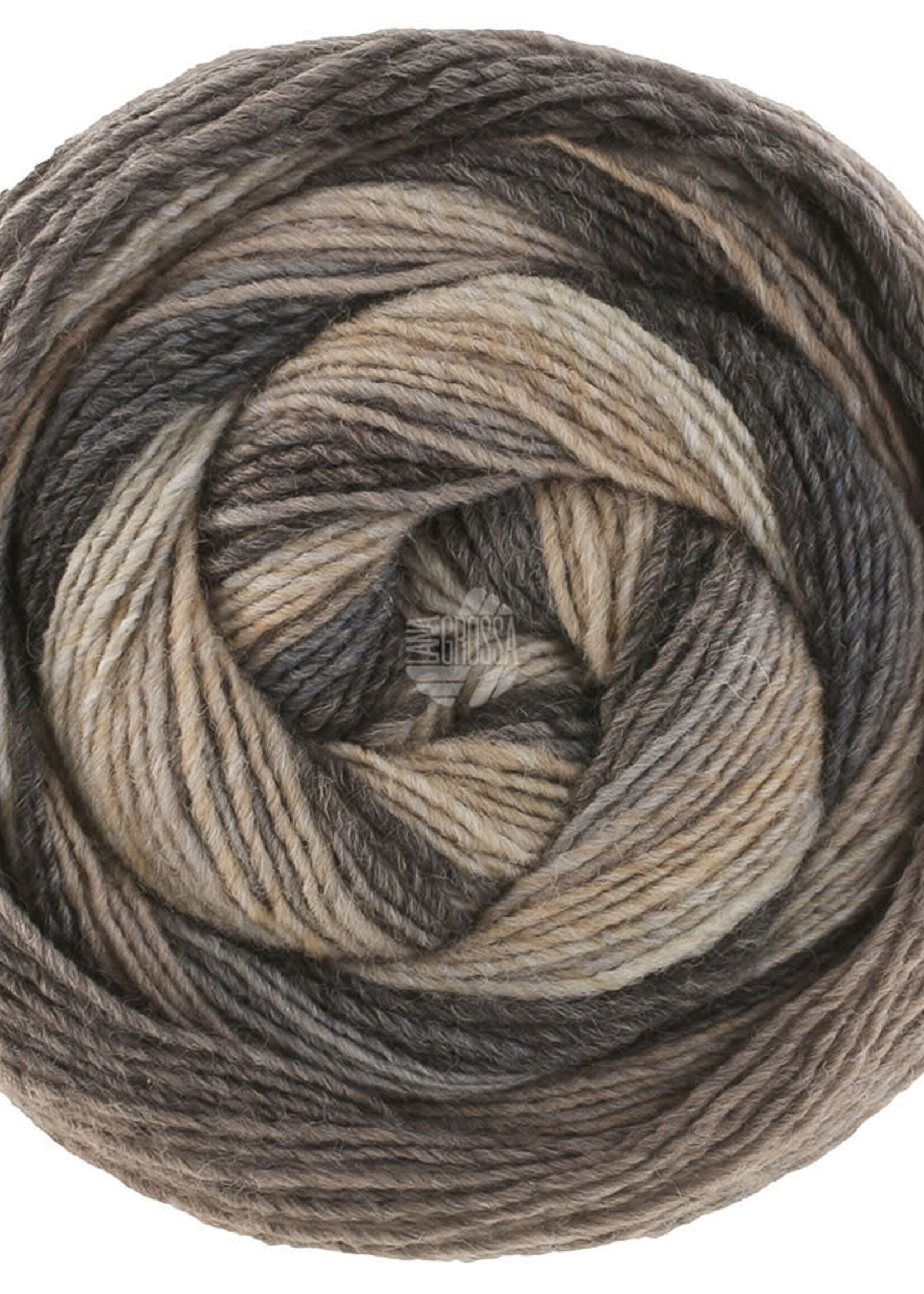 Lana Grossa Gomitolo Fumo -518 Zacht-/licht-/middel-/donkergrijs/antraciet