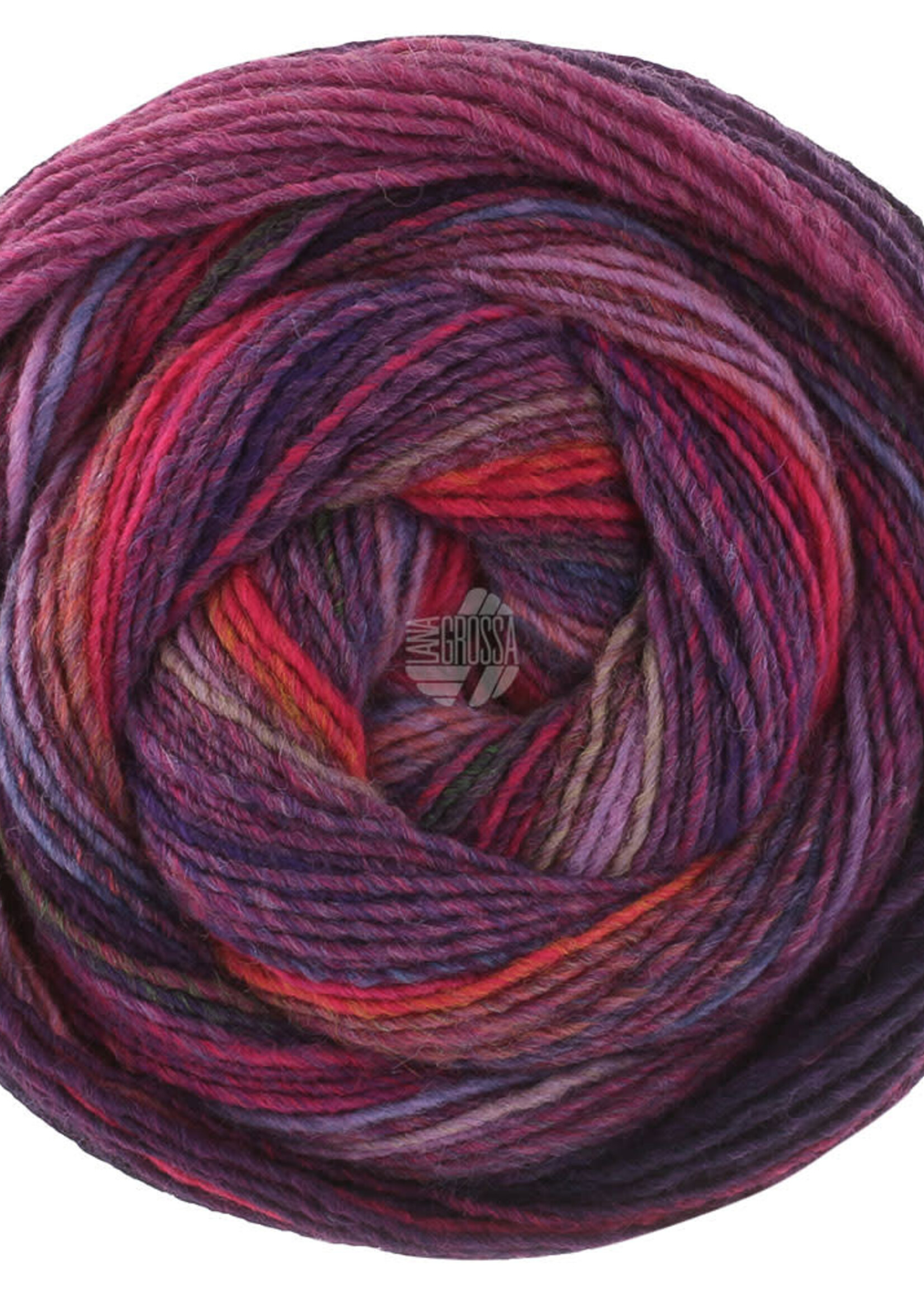 Lana Grossa Gomitolo Intenso -233 Roze/Fuchsia/Rosa/Erika/Grijs-paars/Orchidee/Kobaltblau