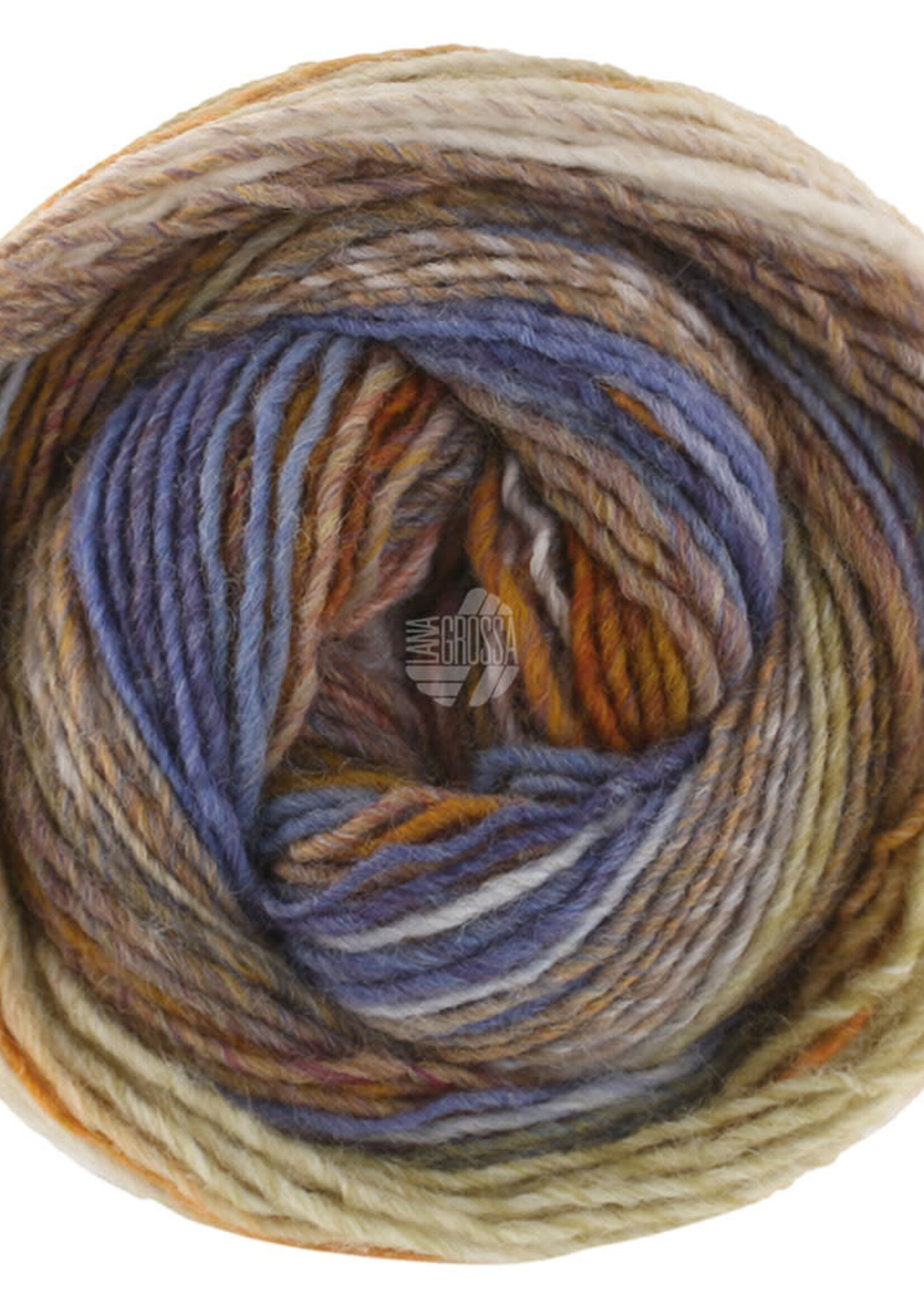 Lana Grossa Gomitolo Intenso -235 Eigeel/mosterdgeel/eierschaal/grijsbeige/paars/jeans/lichtgrijs/grijs