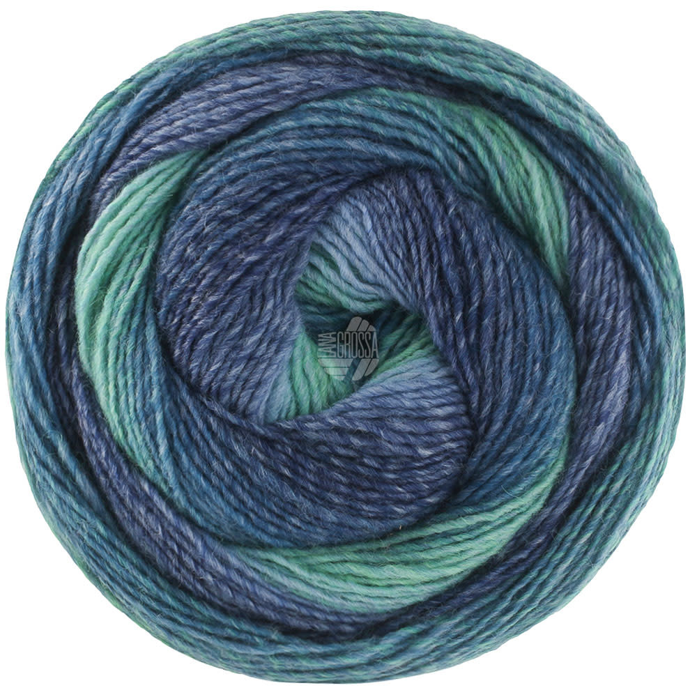 Lana Grossa Gomitolo Versione -456 Donkerpetrol/diepzeegroen/zeegroen/duifblauw