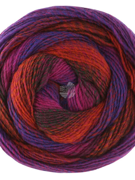 Lana Grossa Gomitolo Versione -459 Roodpaars/Paars/Zwartgroen/Terracotta/ Blauwpaars
