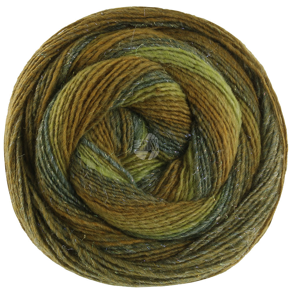 Lana Grossa Gomitolo Gala -4035 Bosgroen/mosgroen/okerbruin/pistache