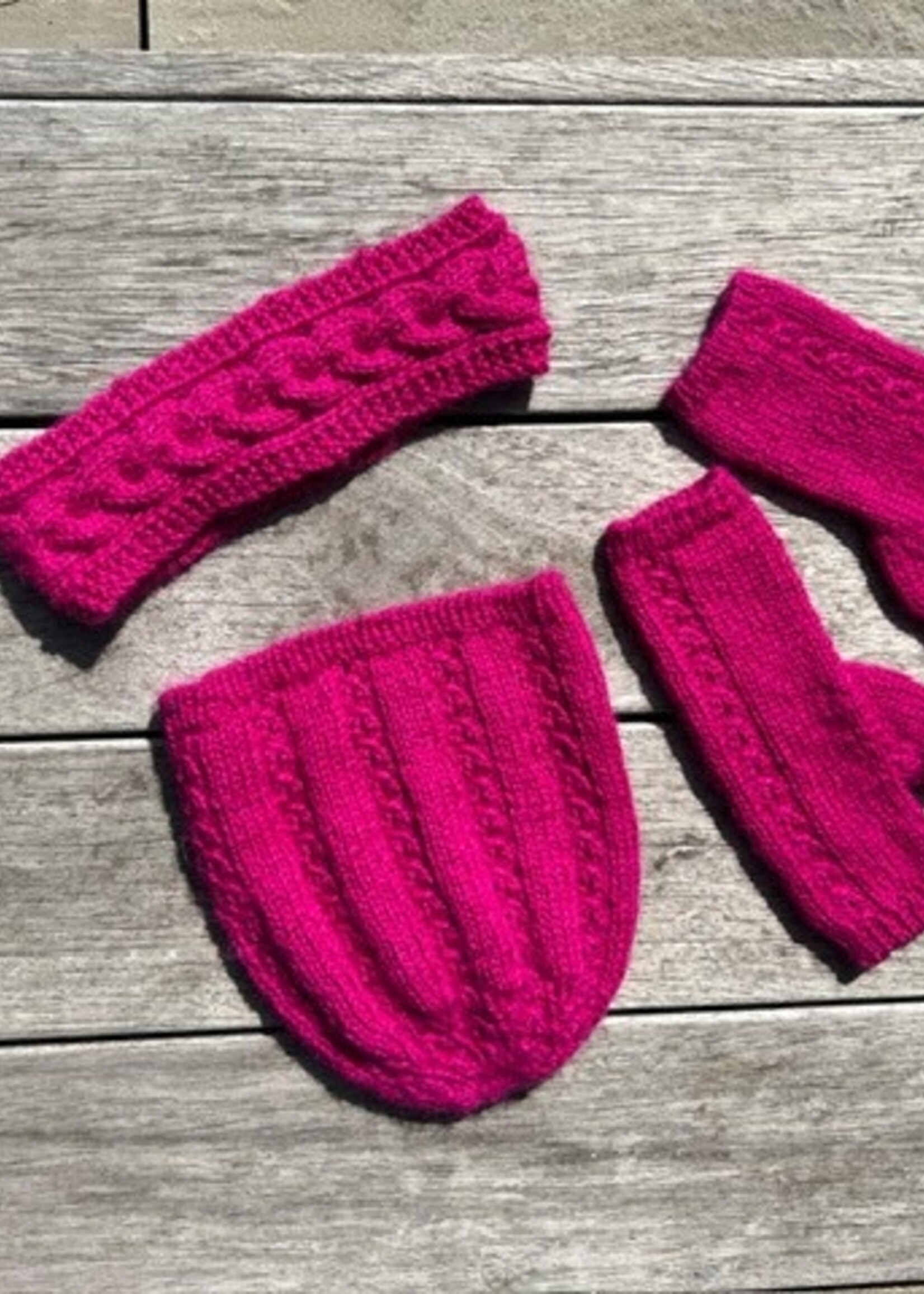 rondbreien (muts, vingerloze handschoenen)