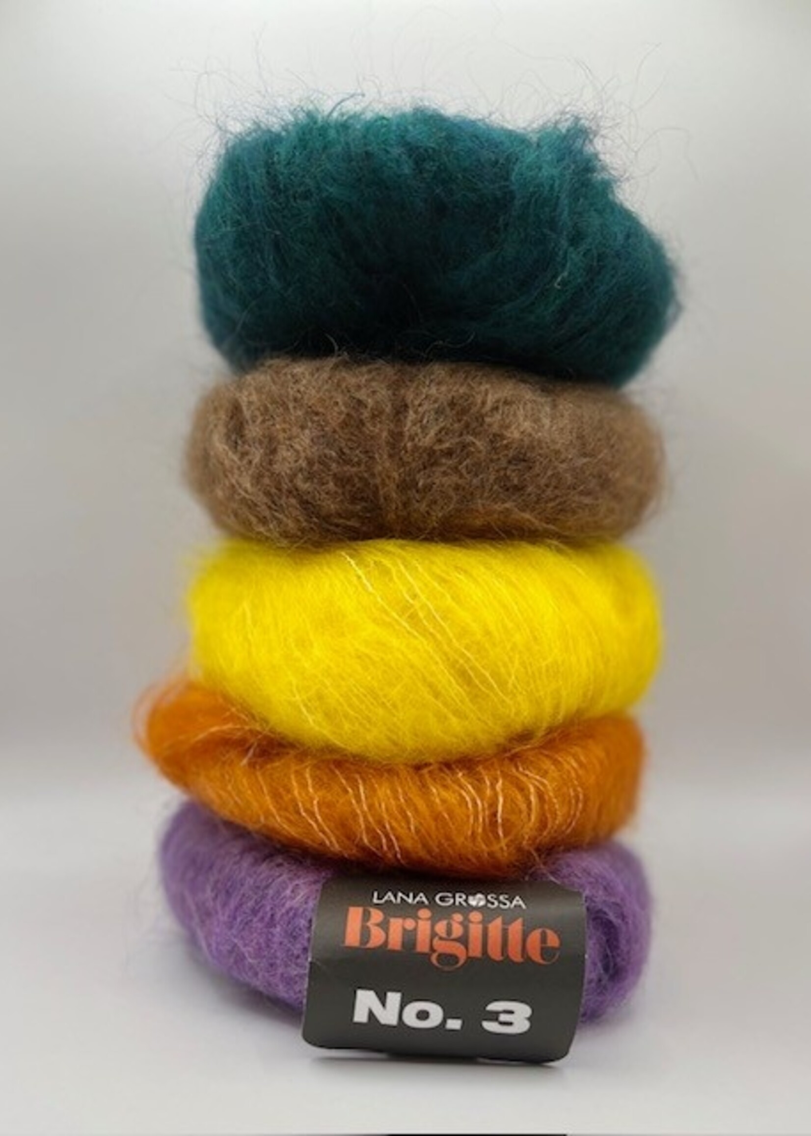 sjaal Brigitte no3 5kleuren dubbel -breipakket