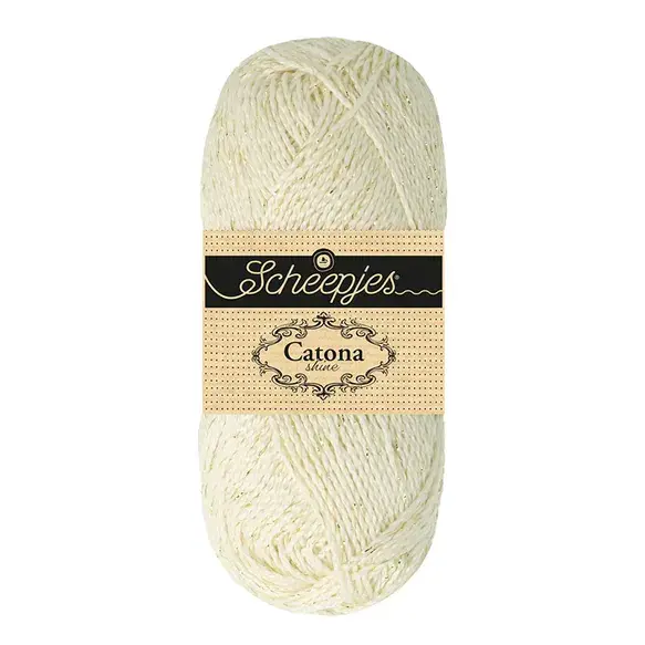 Scheepjes Catona Shine -Scheepjes - 105-G Bridal White - Gold