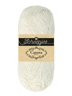 Scheepjes Catona Shine -Scheepjes  - 105-S Bridal White - Silver