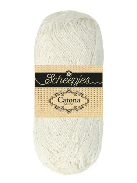 Scheepjes Catona Shine -Scheepjes  - 105-S Bridal White - Silver