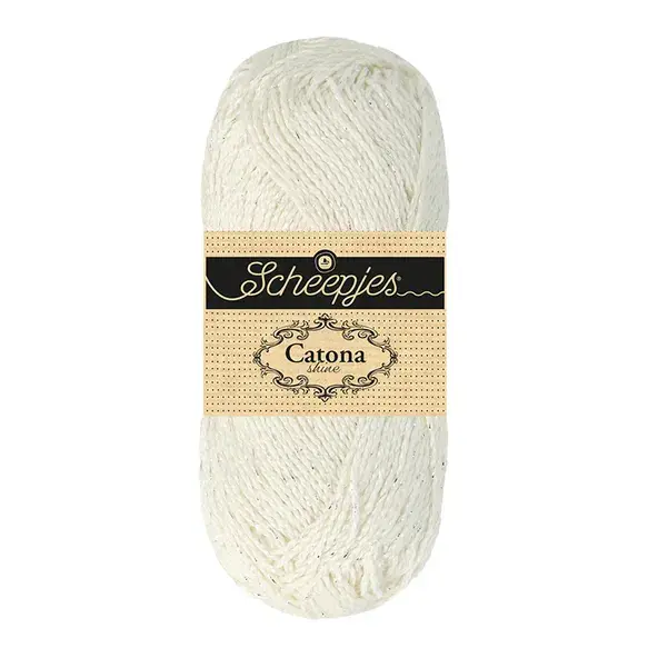 Scheepjes Catona Shine -Scheepjes  - 105-S Bridal White - Silver