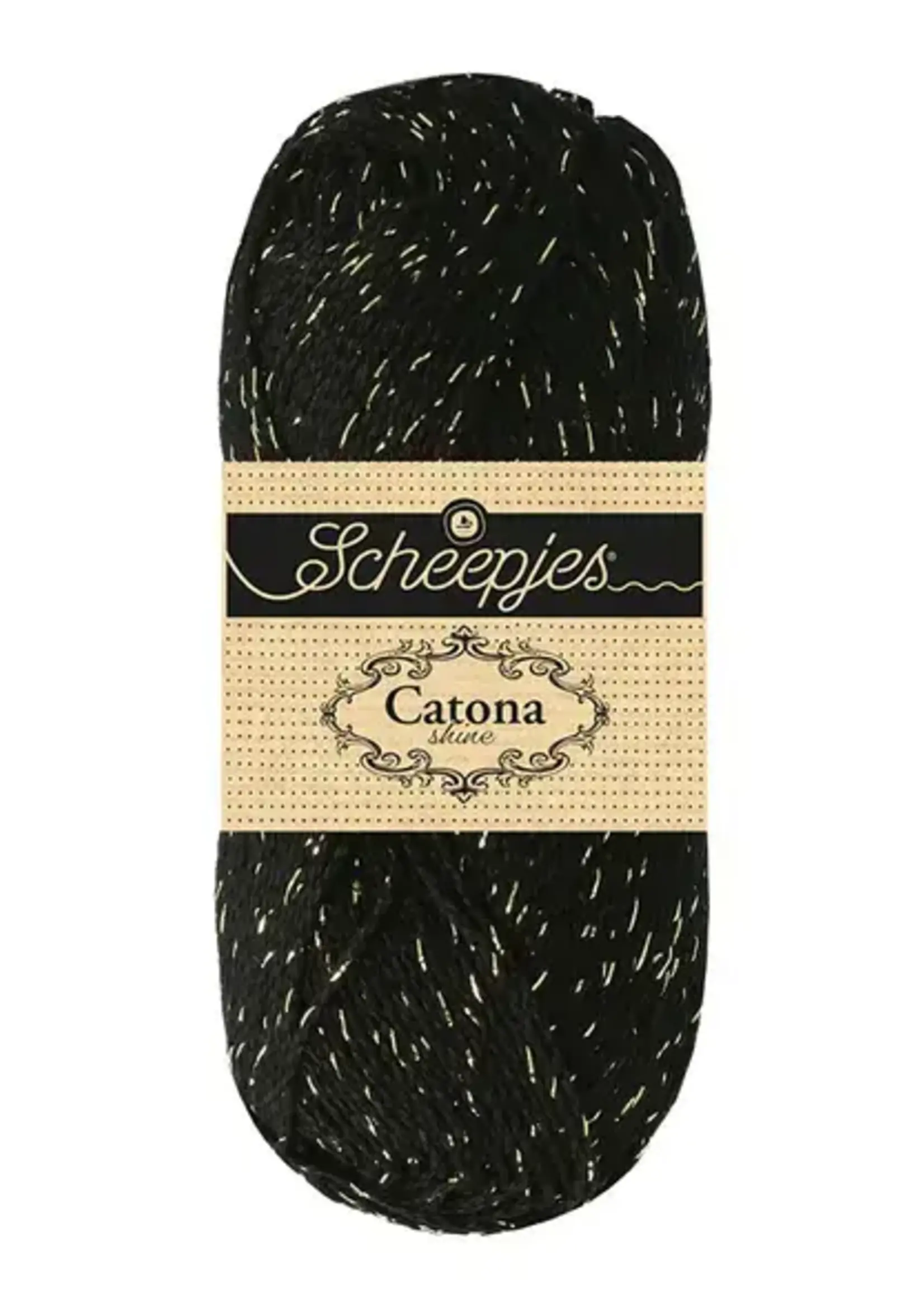 Scheepjes Catona Shine -Scheepjes - 110-G Jet Black - Gold